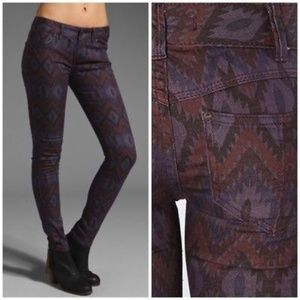 Free People Purple and Brown Skinny Jeans